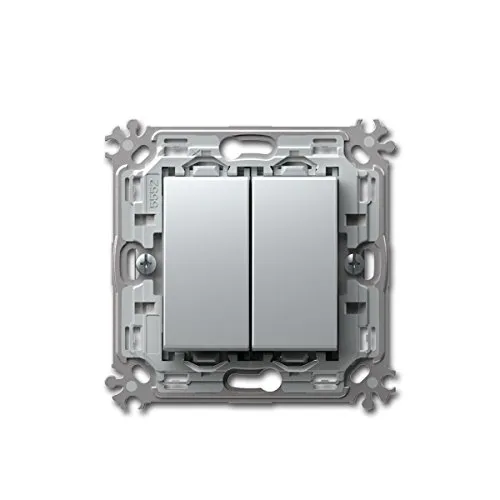 MODUL-PLUS Doppel-Wechsel-Schalter silber 250V/16A