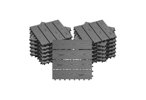 Woltu WPC-Fliesen 22 St., 30x30 cm in Holzoptik - Robuste und pflegeleichte WPC-Fliesen im praktischen Klicksystem, ideal für Innen- und Außenbereiche. Einfacher Aufbau und umweltfreundliches Material sorgen für langlebige Freude.