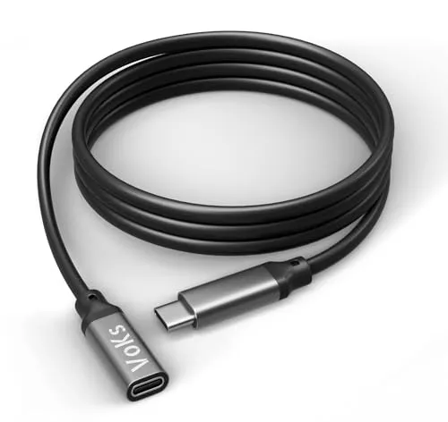 jj-shop24 2m USB-C 3.2 Verlängerung Kabel C-Stecker C-Buchse Type-C Kabel Schnellladen USB Typ C, für Handy iPhone 15, Samsung Galaxy, Laden und Datenübertragung 2 Meter