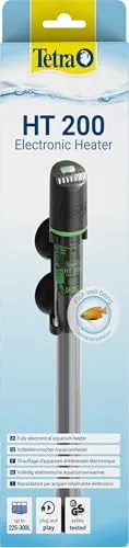 Tetra HT Heater 200 Electronic - Aquarienheizer 200 W - Vollelektronischer Aquarienheizer für Aquarien von 300-450 L, präzise Temperaturregelung von 20°C bis 32°C, inklusive Sicherheitsabschaltung und hitzebeständigem Glasrohr.