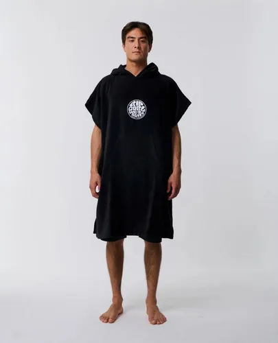 RIP CURL Surf Poncho LOGO HOODED TOWEL 2025 - Strandponcho aus 100% Baumwolle in Grau, perfekt für den schnellen Wechsel nach dem Surfen und für ultimativen Komfort am Strand.
