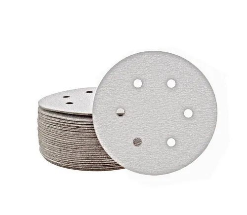 MioTools Schleifscheibe Ø 150 mm 6-Loch Klett-Schleifscheiben für Exzenterschleifer, Normalkorund, 50 Stk., K180