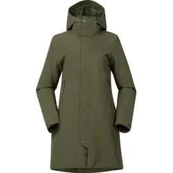 Bergans Urban Insulated Shell Coat Women - Dunkelgrün Mud (L) - Funktionsjacke für Damen, die stilvolles Design mit optimalem Schutz vor Wind und Regen vereint. Ideal für Outdoor-Aktivitäten und den Alltag, dank innovativer Bega Membrane Balanced Technologie.