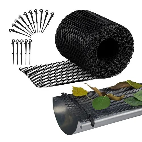 Dachrinnen Laubschutz - 6 m Laubschutzgitter für effektiven Schutz - Dachrinnenteile für einfache Installation, hält Laub und Schmutz fern, sorgt für eine optimale Regenwasserableitung und schützt Ihre Dachrinne.
