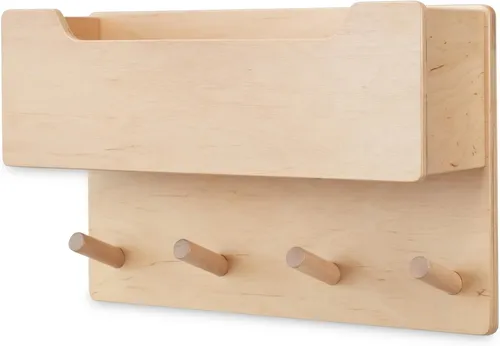 Ehrenkind Wandgarderobe für Kinder - Kompakte Garderobe für Kinderzimmer aus massivem, nachhaltigem Holz - ideal nach Montessori für Ordnung und Selbstständigkeit.