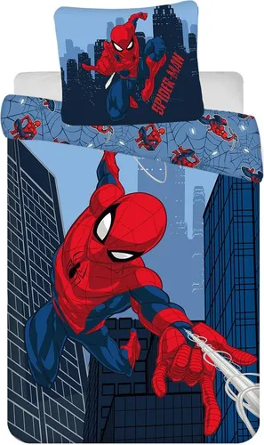 Bettbezug Spiderman 160 x 200 cm - Bettwäsche für Kinder, aus 100% Baumwolle, mit doppeltem Druckdesign. Ideal für Spiderman-Fans, sorgt für Spaß und Abwechslung im Schlafzimmer.
