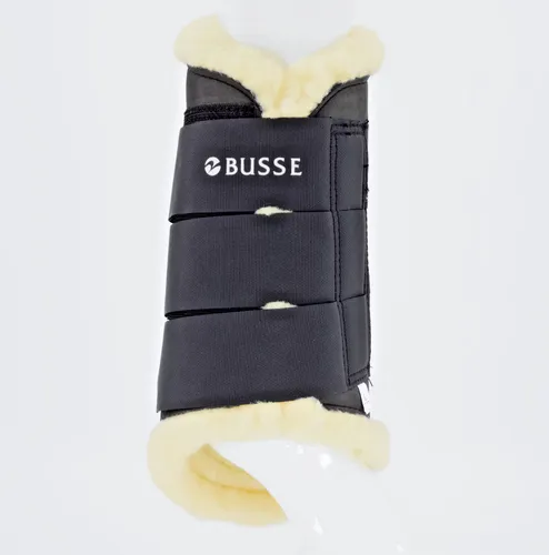 Pferde Gamaschen Busse mit Fell, Größe S in schwarz