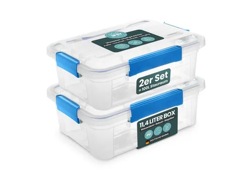 Kreher Aufbewahrungsbox mit Deckel und Dichtungsring (IP67) - Vielseitige Aufbewahrungsboxen in 4 Größen, IP67-zertifiziert für optimalen Schutz vor Wasser und Staub – ideal für Camping, Werkstatt und Haushalt.