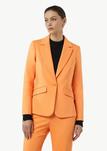 Comma Blazer aus Baumwollmix – Eleganz trifft auf Komfort - Reguläre Passform mit Webstruktur und leichtem Futter. Der Blazer überzeugt durch sein hochwertiges Design, Reverskragen und praktische Pattentaschen. Ideal für stilvolle Anlässe.