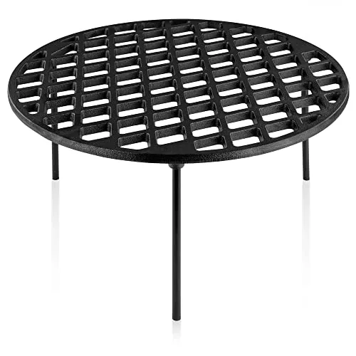 BBQ-Toro Gusseisen Grillrost Ø 40 cm – Vielseitiger Grill- und Dutch Oven Untersetzer - Grillroste: Multifunktionales Gusseisenrost mit 3 Beinen, ideal für Grillen und als Dutch Oven Untersetzer, bereits eingebrannt für sofortigen Einsatz.