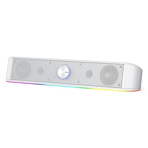 Redragon GS560 Adiemus RGB Soundbar - 2.0-Kanal-Computerlautsprecher mit RGB-Beleuchtung und dynamischer Lichtshow, ideal für Gaming und Multimedia-Erlebnisse.