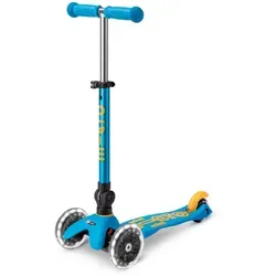 Mini Micro Roller Deluxe faltbar LED Ozeanblau - Faltbarer Kinderroller mit LED-Beleuchtung, fördert Balance und Koordination, ideal für Ausflüge und sicheres Fahren.