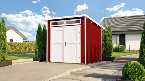 Weka Holz-Gartenhaus 264 Pultdach - Modern & Praktisch - Holz-Gartenhaus mit 4,91 m², ideal für die Aufbewahrung von Geräten und Möbeln. Dank robustem Steck-Schraubsystem einfach zu montieren und mit natürlicher Holzoptik.