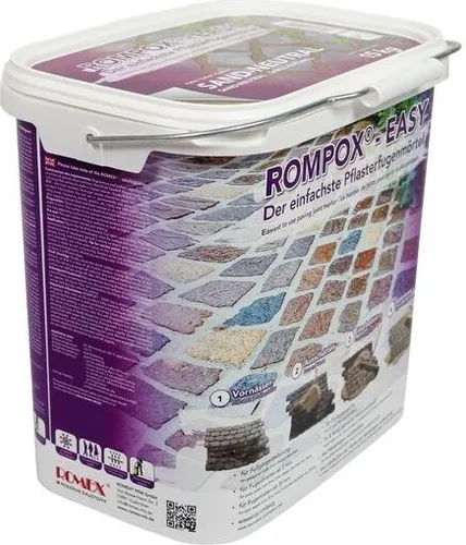 Romex ROMPOX-Easy Pflasterfugenmörtel 1K - Mörtel für Pflasterfugen, einfach zu verarbeiten und extrem langlebig. Ideal für Außenbereiche, schützt vor Unkraut und sorgt für stabile Fugen.