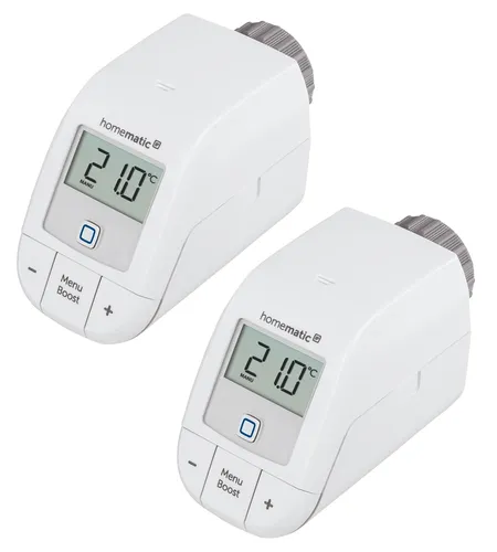 HOMEMATIC IP Heizkörperthermostat Basic 153412A0, 2 Stück - Zubehör für Klima & Heizen – Effiziente Heizregelung mit bis zu 33 % Energieeinsparung, einfach montierbar und sofort einsatzbereit dank voreingestelltem Profil.