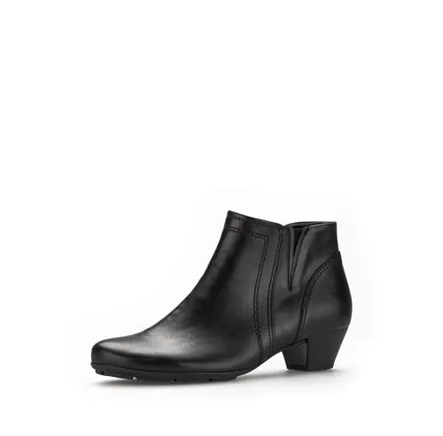 Gabor Damen Ankle Boots - Komfortable Stiefeletten in Schwarz - Wanderschuhe mit Wide-fit für optimalen Komfort, aus hochwertigem Glattleder und mit flacher Laufsohle für ein angenehmes Tragegefühl.