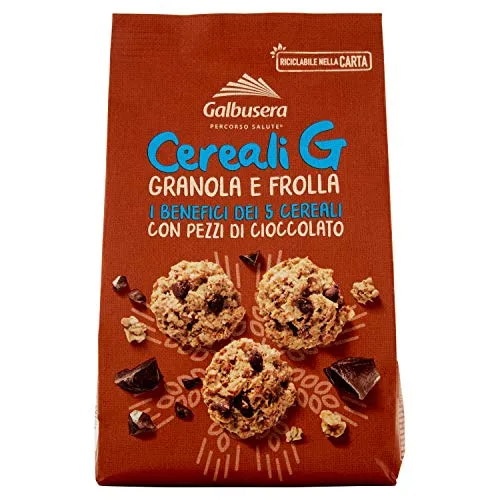 Galbusera Cereali G Granola e Frolla Shortbread Kekse mit Müsli und Schokoladenstücke cookies biscuits 300g