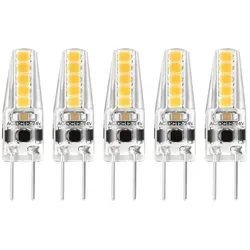 LED Leuchtmittel Stiftsockellampe 2W = 25W G4 klar SMD 210lm 360° warmweiß 3000K 5 x