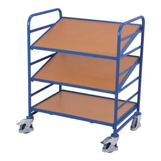Variofit Eurokastenwagen mit 3 Holzböden - Praktischer Eurokastenwagen mit 3 stabilen Holzböden, ideal für Lagerung und Transport in verschiedenen Branchen.