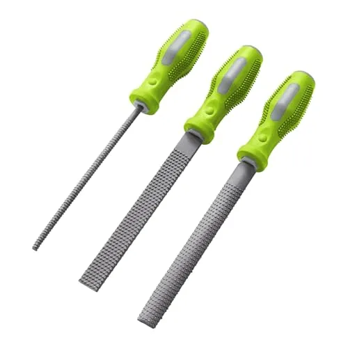 HABA Terra Kids Holzraspel-Set – Kinderwerkzeug-Set mit 3 Raspeln (rund, halbrund, flach), ideal für Holzarbeiten & Outdoor-Basteleien, ab 7 Jahren – 1304342001