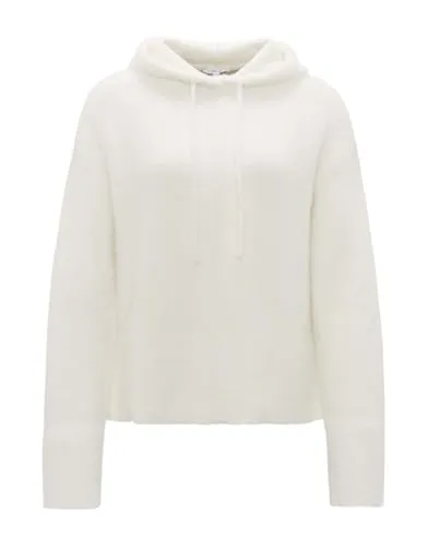 OPUS Damen Kapuzenpullover PIDLONA Loose - Flauschiger Textur in Milk, Größe 40 - Kapuzenpullover für Damen, bietet eine weite Passform und ist aus hochwertigem Material für höchsten Tragekomfort. Ideal für einen lässigen und stilvollen Look.