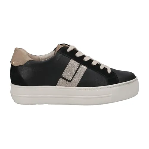 Paul Green 5430 Schnürhalbschuhe Schwarz Gr. 42.5 - Damen-Schnürhalbschuhe aus feingenarbtem Leder und Veloursleder, mit atmungsaktivem TENCEL-Futter für höchsten Tragekomfort.