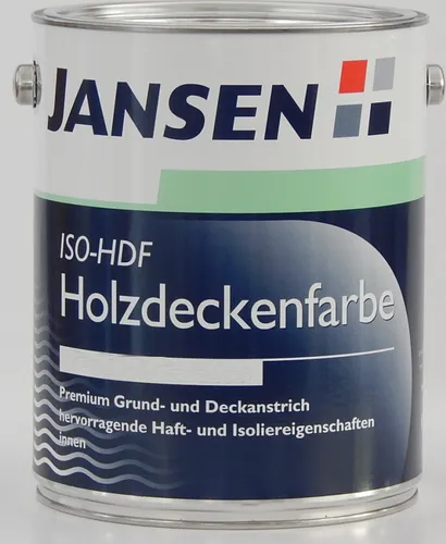 Jansen PROFI ISO-Holzdeckenfarbe 5L Seidenglänzend - Farben für den Innenbereich, isoliert Holzinhaltsstoffe und verhindert Durchschläge wie Ruß und Nikotin. Hohe Haftung und strahlendes Weiß für ein perfektes Finish.