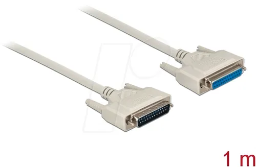 DELOCK 83205 - Serielles Kabel D-Sub 25, Stecker Buchse, 1 m, ideal zur Verlängerung von seriellen Verbindungen
