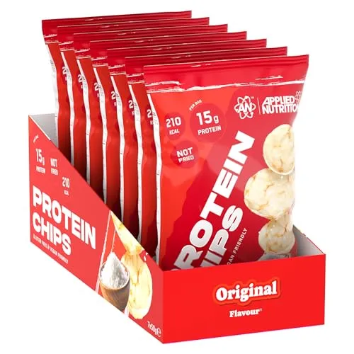 Applied Nutrition – Protein-Chips – Proteinreicher Snack – Glutenfrei und vegan – Knuspriger, fettarmer Proteinschub – (7 x 50 g) (Original)