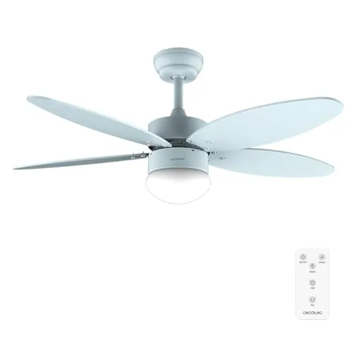 Cecotec - Deckenventilator mit Licht EnergySilence Aero 4260 Full Sky, 40W, 106cm, Fernbedienung, Timer, 6 Geschwindigkeiten, 5 umkehrbare Flügel, Nackt Blau