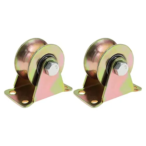 ECSiNG 2 Stück Laufrolle U-Nut-Räder 45# Stahl Schiebetor-Rad, Robuste Starre Rolle für Eingangstür, Schiebezaun, Rückwärtige Spur, Rolltor, Tragfähigkeit 270 Kg