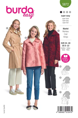 Burda Schnittmuster Frauen Mantel Burdaschnitt Mantelschnitt Frauenschnitt