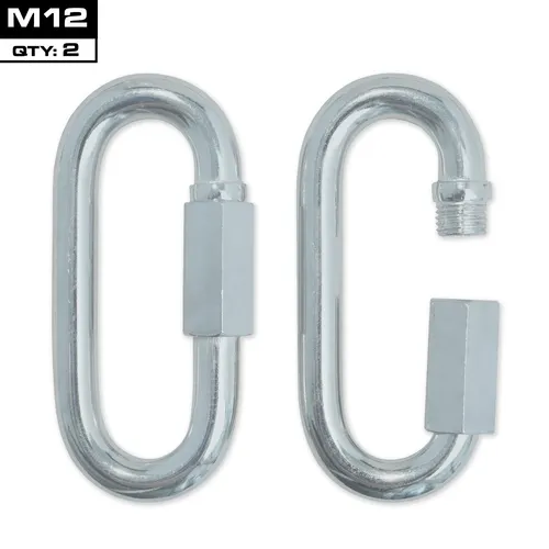 Meister Schnell Link Schraubverriegelung Karabiner - M12 X 2 Pack - Verzinkt