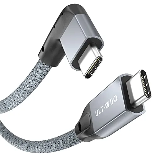 Grad Winkel USB C 3.2 Kabel 20Gbps 100W, USB 3.2 Gen2×2 Kabel, 4K@60Hz 2K@240Hz HDR USB-C Kabel Videoübertragung, PD 3.0 PPS USBC Ladekabel für Tablet, Handy, Laptop, Monitor, Kamera, SSD (1,5m) 90
