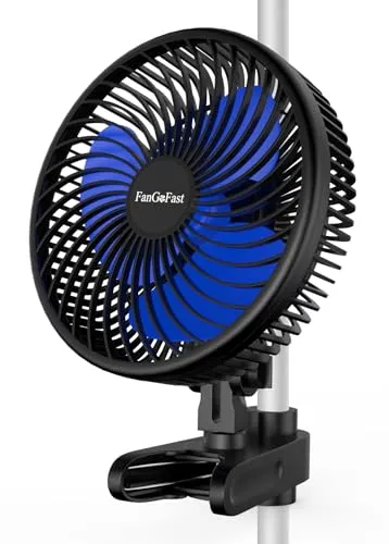 FanGoFast Grow Ventilator mit Clip EC-Motor, 10 Geschwindigkeitsstufen, Grow Clip-Ventilator Klemmbar für growzelt, 20cm Durchmesser, 10W, 561m³/h Luftstrom, 32 dBA Perfekt Lüfter für Growbox