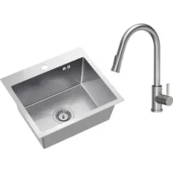 VBChome Edelstahlspüle mit Armatur 50 x 45 cm von VBChome