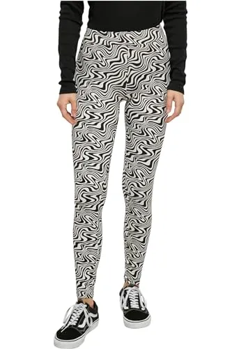 Urban Classics Damen Leggings Ladies Soft AOP Leggings psychedelicblack 5XL