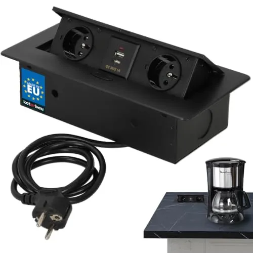 KOTARBAU® Unterputzsteckdose 230V USB C Schwarz
