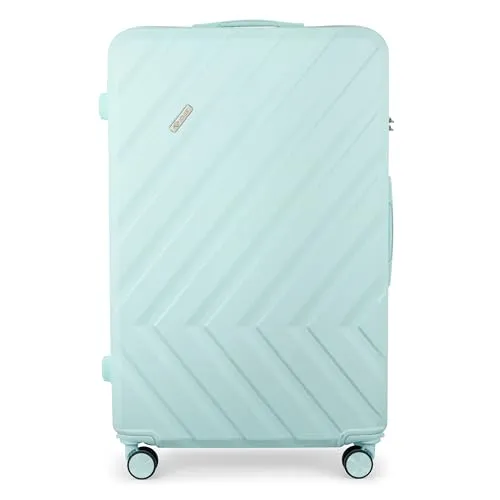 Solier Hartschalen Reisegepäck Koffer Reisekoffer – Koffer mit 4 Rollen - Rollkoffer mit Zahlenschloss - Hardcase Flugkoffer Reisetrolley (Minze, XXL 97,5L)