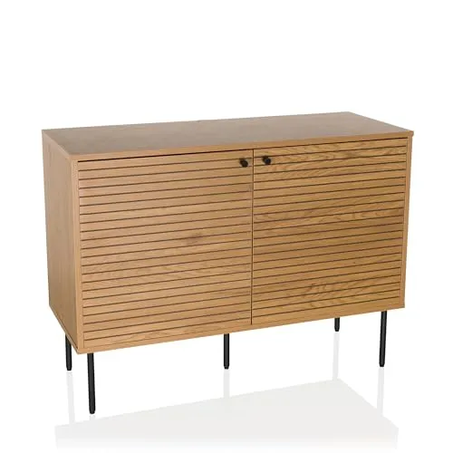 hjh LIVING Sideboard LINNO S - Modernes Design im Industrial-Stil - Kommode im Industrial-Stil, bietet viel Stauraum mit Doppeltürelement und verstellbaren Einlegeböden für individuelle Anpassung.