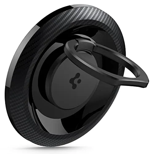 Spigen O-Mag Handy Ring Halterung Magnetisch für MagSafe, Handy Ständer Magnetic Phone Ring Holder, Kompatibel mit iPhone 17 17e 16 Pro Max Air, Pixel 10 Pro Fold XL, Samsung Galaxy S26 Ultra- Carbon