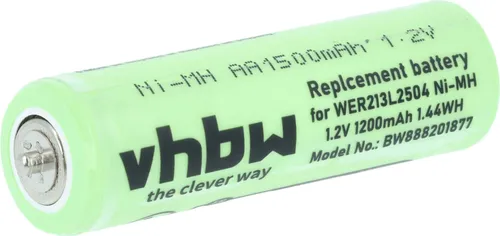vhbw Akku Ersatz für Panasonic WER213L2504, WER2061L2508 für Rasierer (1200 mAh, 1,2 V, NiMH)