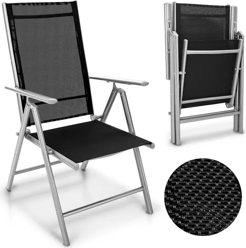 tillvex Gartenstuhl Silber klappbar aus Aluminium