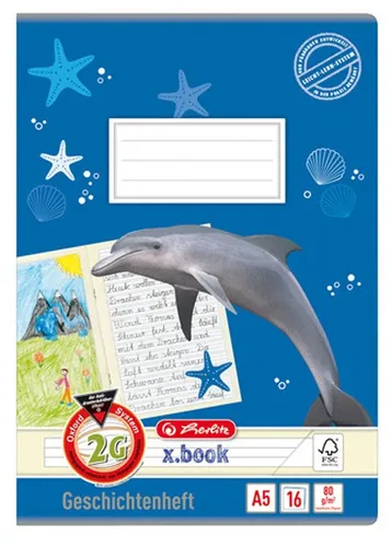 herlitz Geschichtenheft x.book DIN A5 Lineatur 2G 16 Blatt