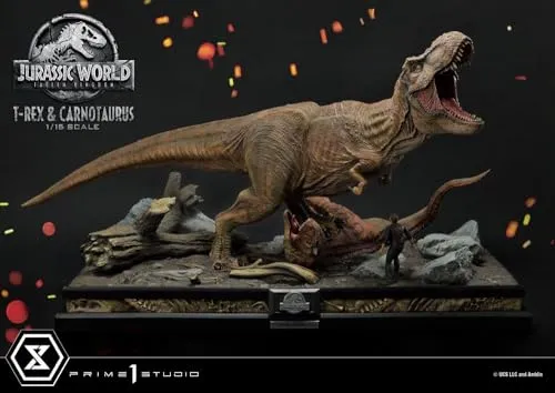 Prime 1 Studio Jurassic World: Fallen Kingdom Figur 1/15 T-Rex & Carnotaurus, 90 cm