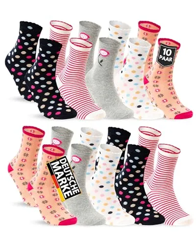 Paar Kinder Socken Jungen & Mädchen Baumwolle Kindersocken 54365 (23-26) 10