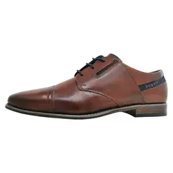 bugatti Herren Businessschuhe - Elegante Schnürer in Cognac - Herren-Schnürhalbschuhe, weit geschnitten und ideal für das Büro oder formelle Anlässe. Der Derby-Schnitt bietet optimalen Tragekomfort.