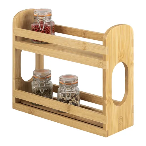 eluno Gewürzregal 2 Etagen, ausziehbar - Gewürzregale für Küchenschränke, ausziehbar und einfach zu montieren - für eine übersichtliche Aufbewahrung von Gewürzen, Kräutern und mehr.