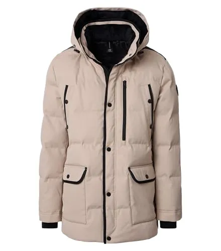CASAMODA Jacke Uni - Modische und praktische Jacke - Wind- und wasserabweisende Jacke mit verstellbarer Kapuze, gestepptem Design und weichem Fellkragen. Ideale Wahl für kühle Tage mit praktischen Taschen.