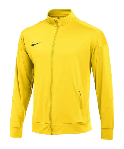 Nike Performance Sweatjacke für Kinder in Gelb, Größe L (147-158) - Bequeme Trainingsjacke aus 100% Polyester, ideal für sportliche Aktivitäten. Der Stehkragen und die langen Ärmel sorgen für optimalen Komfort und Bewegungsfreiheit.